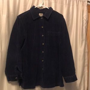 LL Bean Women’s L corduroy jacket/shirt Navy Blue